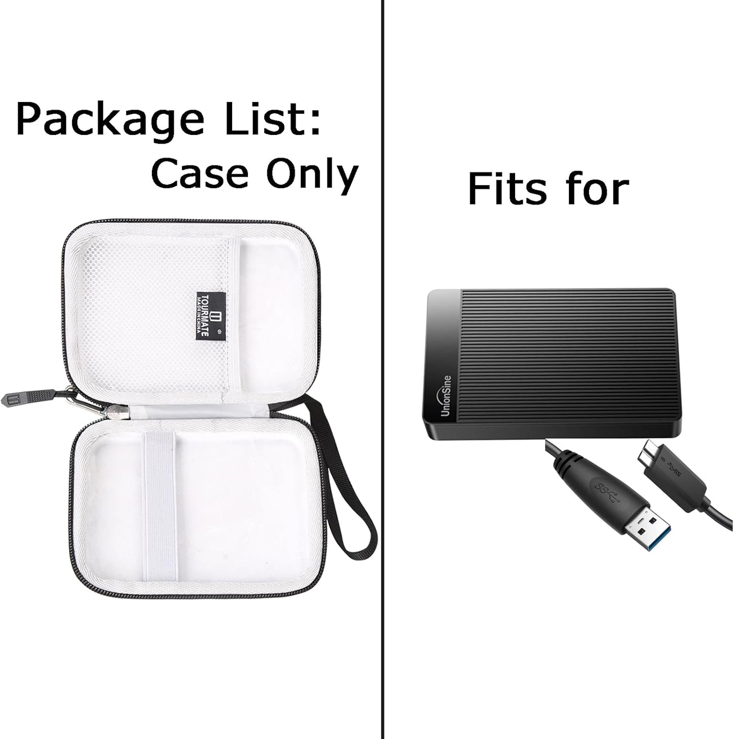 Storage Case for UnionSine 250GB 2.5" Portable External Hard Drive, Protective Carrying Storage Bag (Only Case)