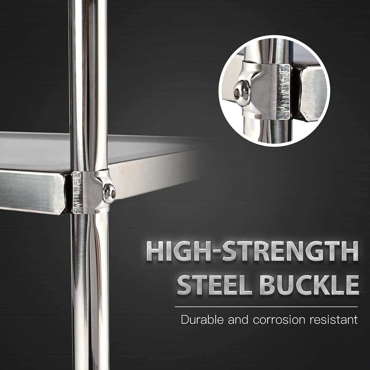 3 Shelf Stainless Steel Cart, 420 lbs, 1MM Thick, Serving With Wheels, Household Service Trolley, 360 Rotation Storage Shelf With Locking Wheels (29.5*15.8*37.4)'' Utility