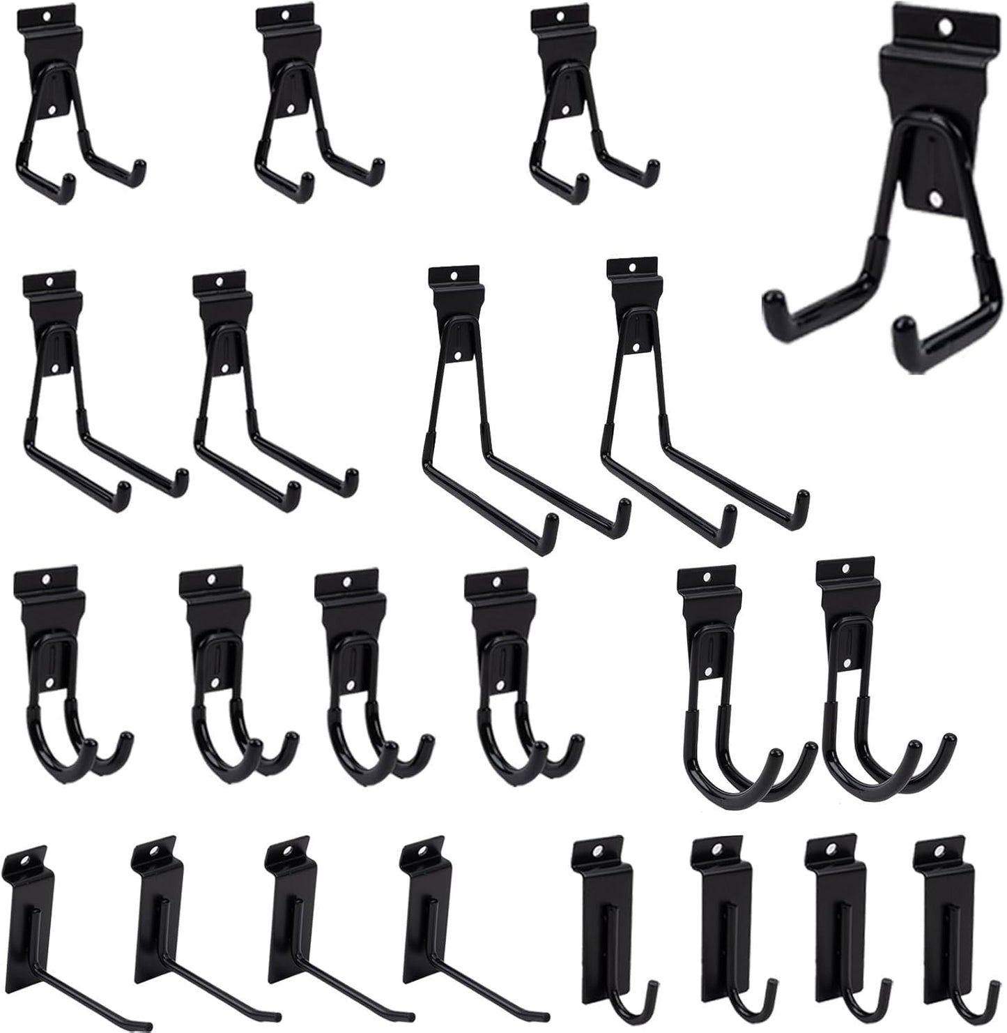 Slatwall Hooks Accessory 22 Hooks Heavy Duty Single and Double Slatwall Hooks & Hanger Metal Accessories Effortless Installation & Removal