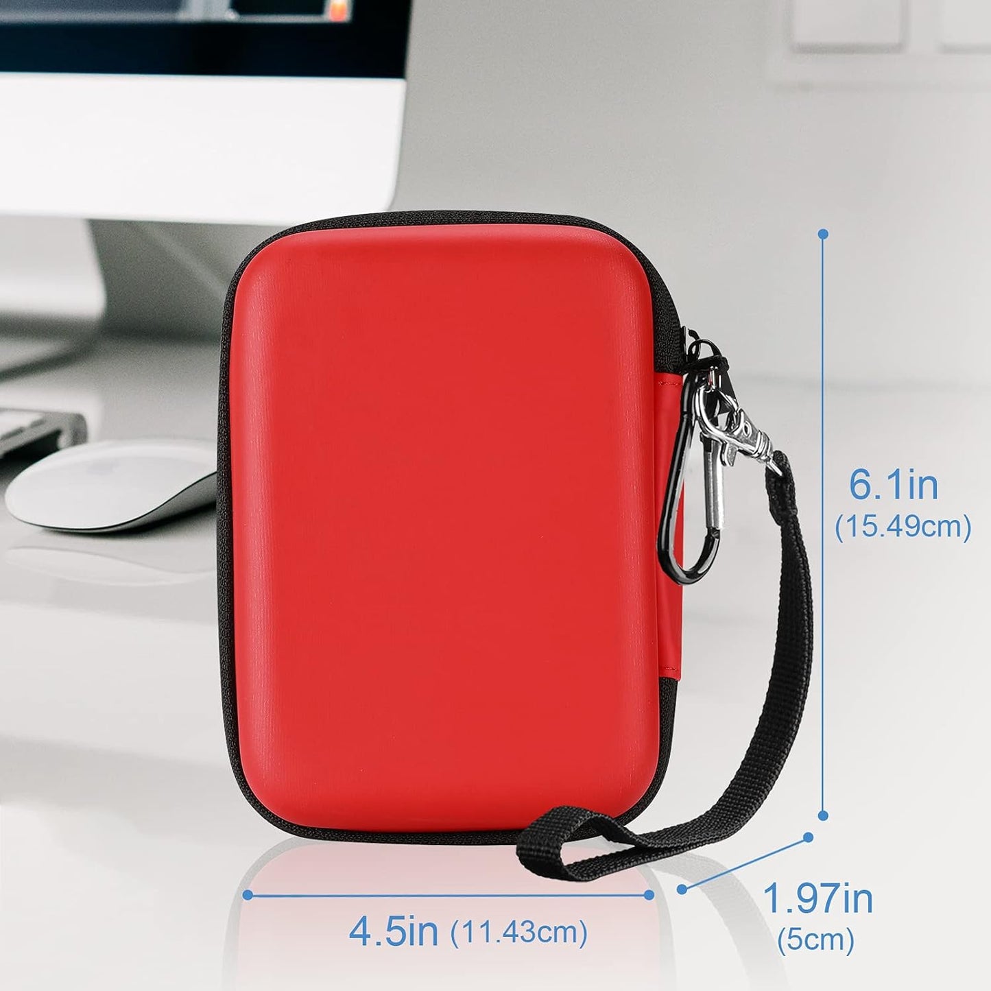 ProCase Hard Drive Case 2.5 Inch for Elements WD My Passport Canvio Basics Seagate Backup Plus Slim Expansion 1TB 2TB 3TB 4TB, Portable External Hard Drive Carrying Case -Red