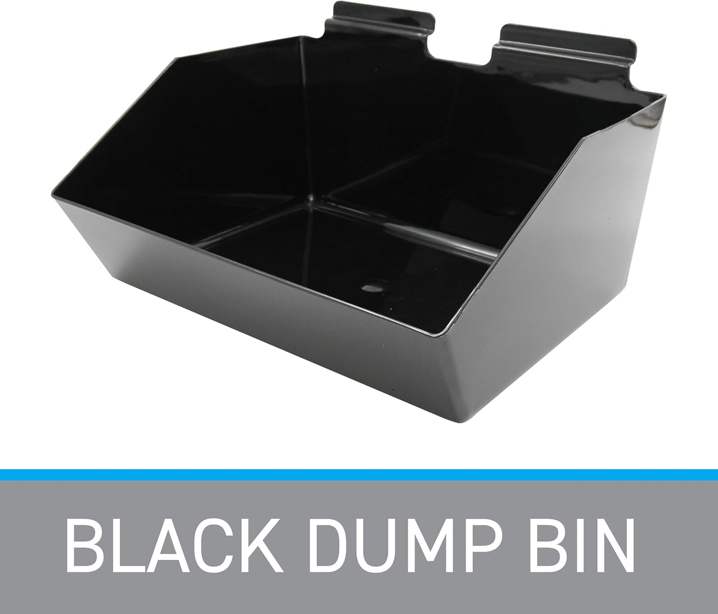 SSWBasics 12 x 5 ½ x 9 ½ inch Black Plastic Dump Bin - For Slatwall - Set of 2 - Perfect for Retail, Convenience Store, Salon, and Home Use For Storage and Organizing