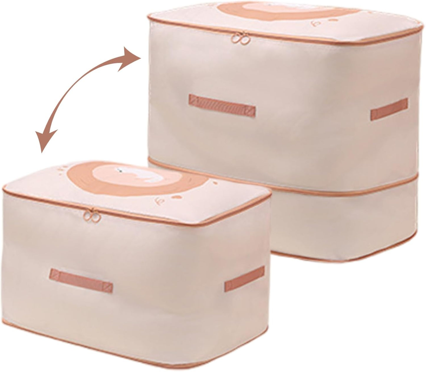 Self-Compression Comforter Storage Bag, 21.3x16.1x19.7 Inch Heavy Duty Zippered Organizer for Bedding & Clothes
