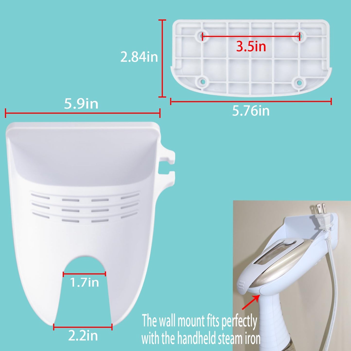 Ironing Board Hanger Wall Mount for Clothes for Conair Handheld Garment Steamer,for Laundry Rooms Storage Organizer,Garment Steamer Stand Compatible with Conair GS59X、GS59B Models (Black)