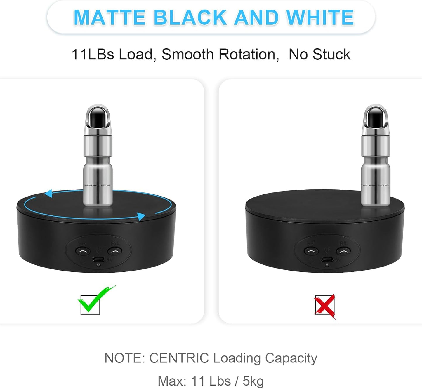 Motorized Rotating Display Stand, 5in/11lbs Load, 360° Rotating Platform for Jewelry Watch 3D Models Cake, Electric Spinning Display Stand for Live Show, Products Video shoot