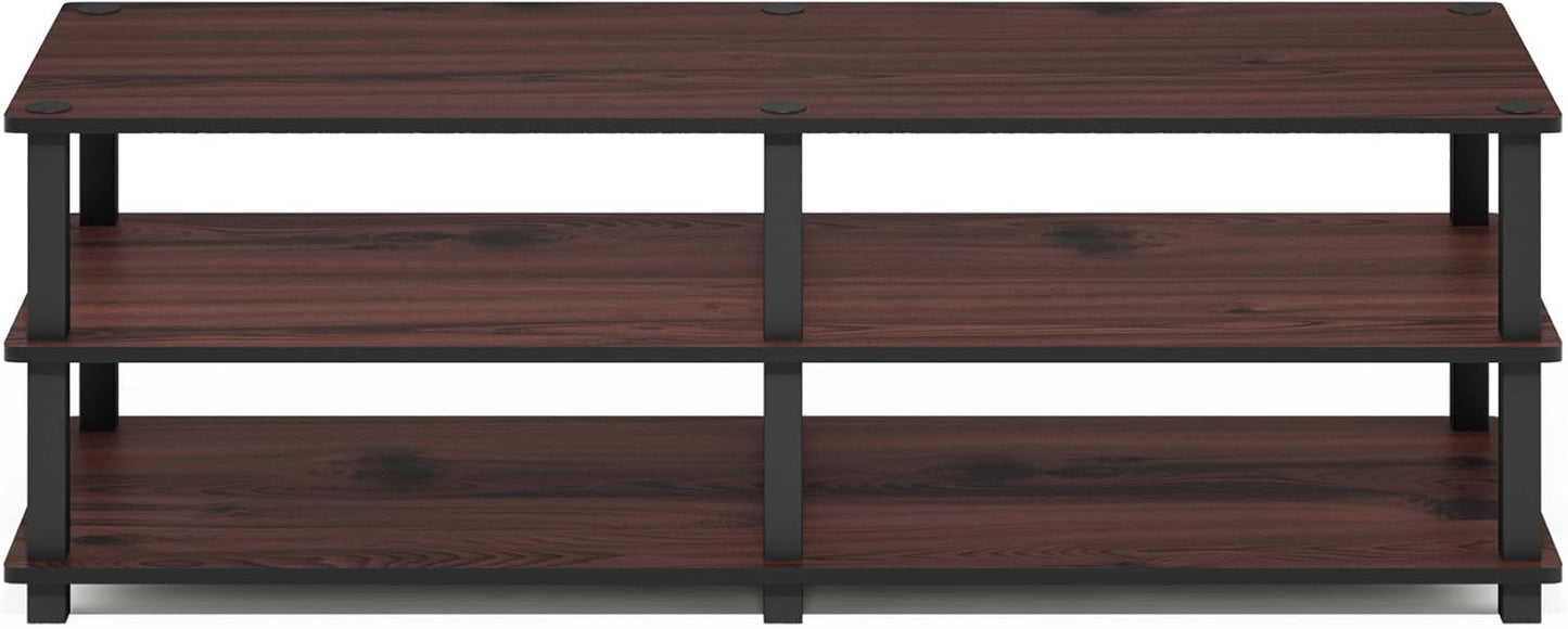 Furinno TURN-S-TUBE Shoe Rack, 3-Tier Shoe Organizer, Shoe Storage Rack with No Tools Assembly, 11.6 x 47.2 x 15.4, for Closet Entryway, Office, Garage, Dark Cherry/Black