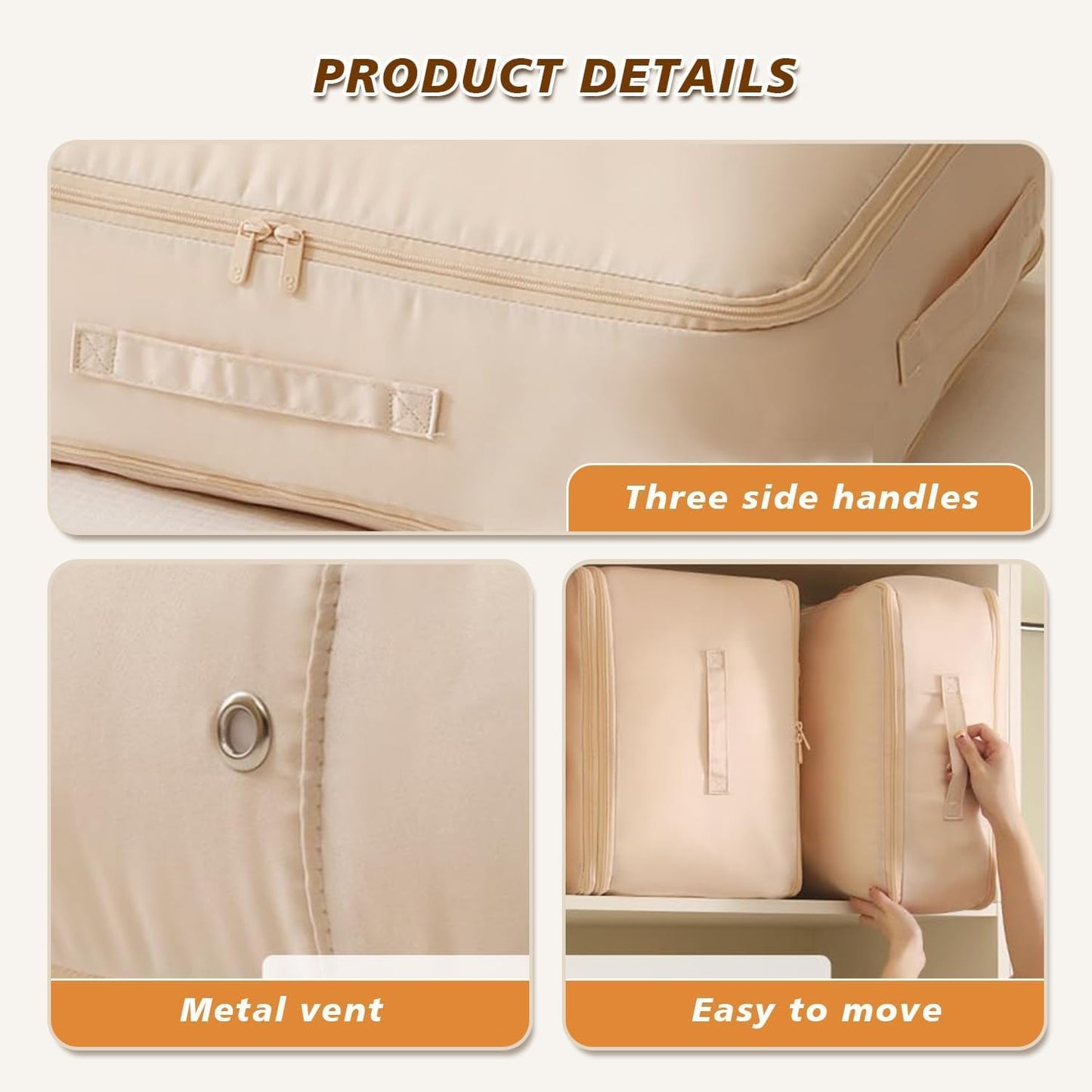 135L Large Capacity Ultra Space-Saving Self Compression Storage Bags, 3-Layer Compressible, 40% Space Saving, Closet Organizers and Storage Bags for Comforter, Blanket, Duvet, Down Jacket, 2 Pack