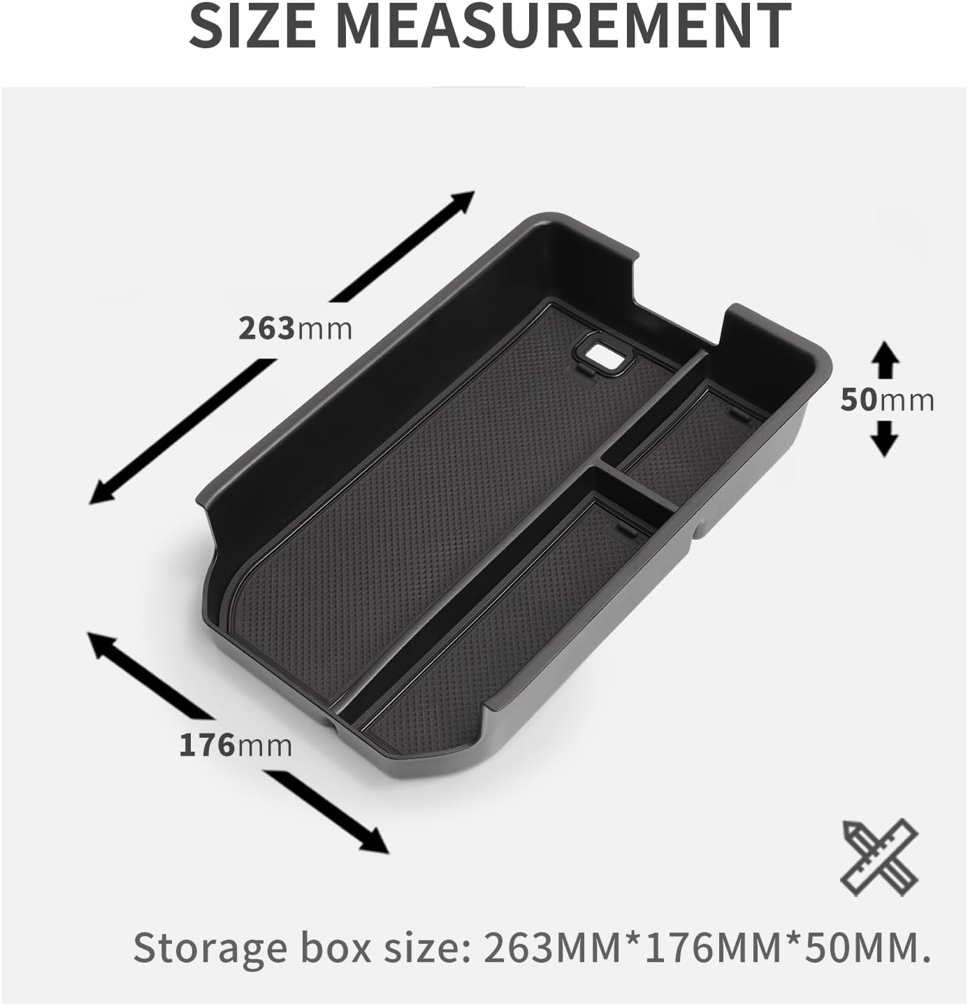 SMABEE Center Console Organizer Compatible with Toyota Land Cruiser 250 Prado J250 LC250 2024 2025 2026 Accessories Interior ABS Armrest Storage Box Tray Organizer Insert (Not Fit Cool Box)