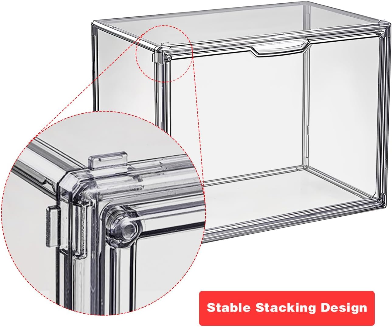 Clear Stackable Plastic Storage Bins with Lids, Large Gray Organizer Containers for Home, Kitchen & Closet Organization
