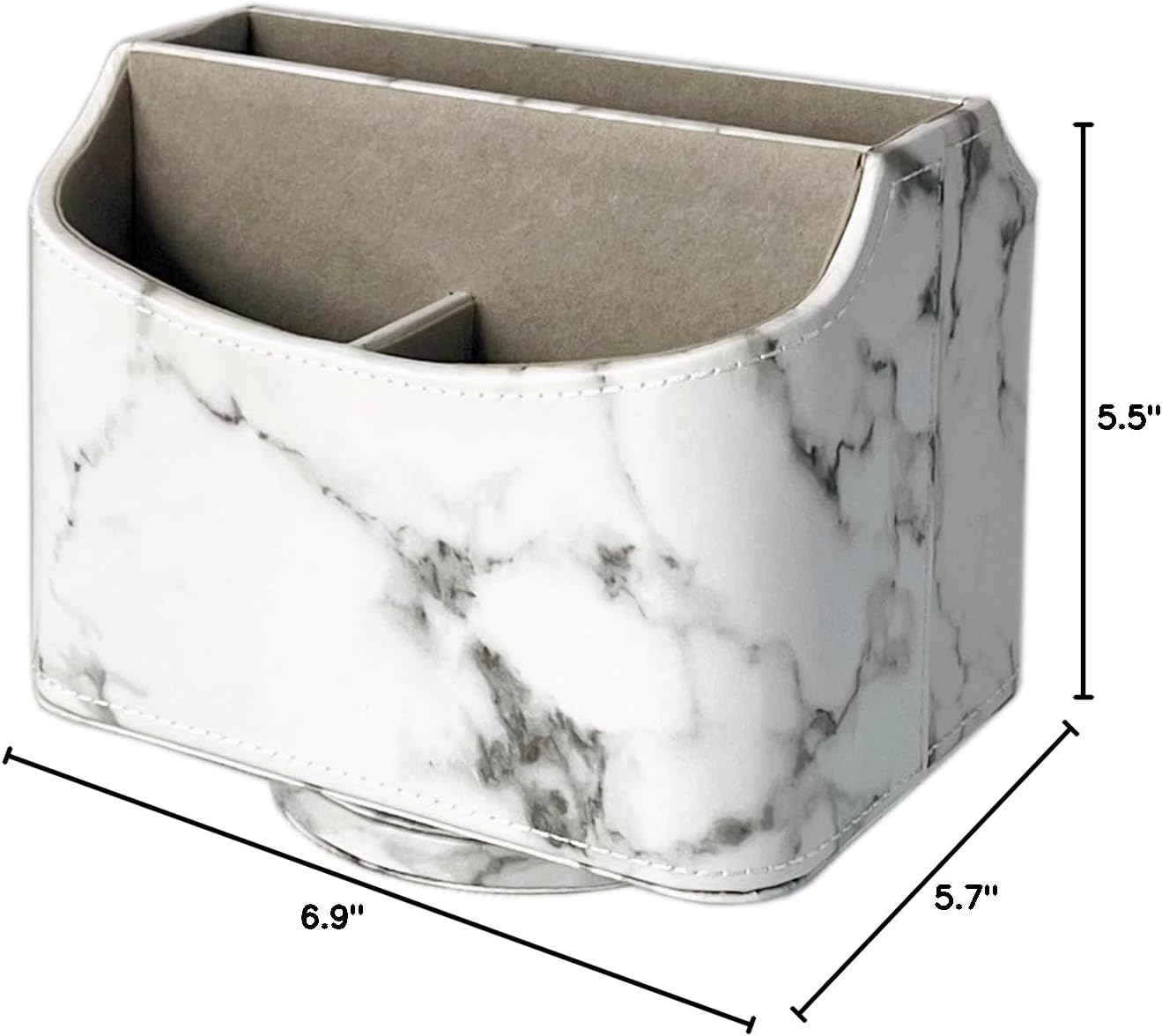 UnionBasic Rotating Desk Organizer, 360 Degree Desk Spinning Caddy, Desktop TV Guide/Mail/Media/Remote Controller Holder Organizer,Marble White