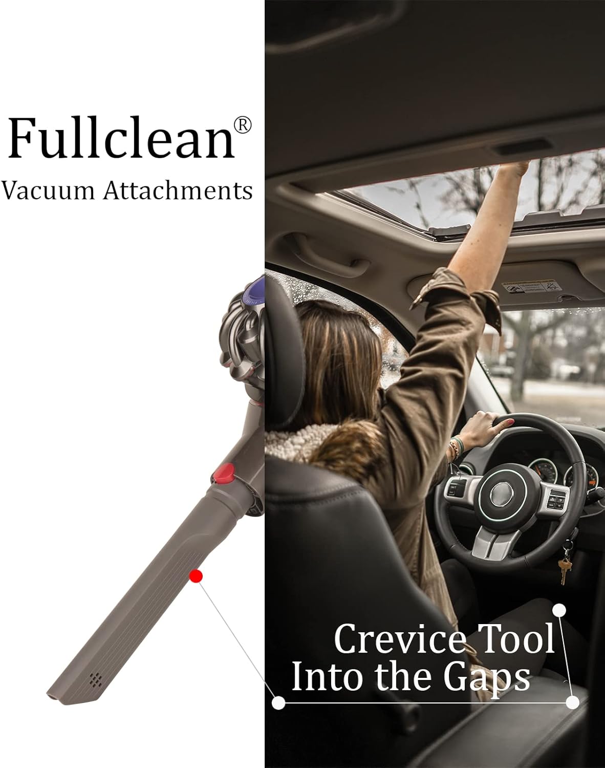Fulllclean Crevice Tool Attachment Compatible with Dyson Gen5 V15 V15s V12 V11 V10 V9 V8 V7 Vacuum Cleaner Accessories Replacement Parts Brush Nozzle