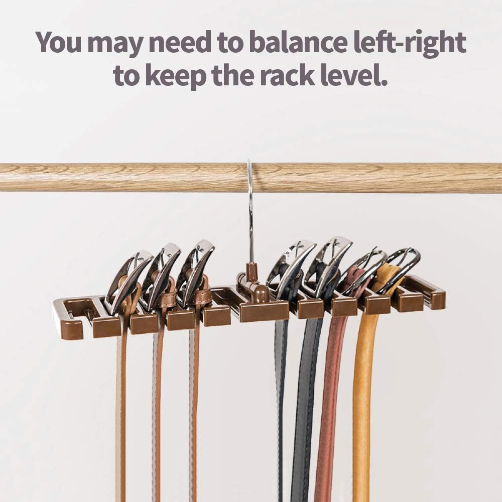 DIOMMELL 2 PCS Belts Rack, Storage Organizer, Hanger, Holder - Closet tie Racks Hangers Sturdy for Men Women, Black