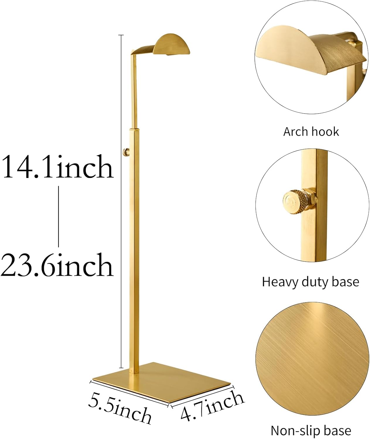 Purse Display Stand, Set of 2 Handbag Display Stand Vendors Purse Rack Stainless Steel Hanging Hook Stands Tabletop for Bag Organizer Adjustable Height Home Store Boutique Counter