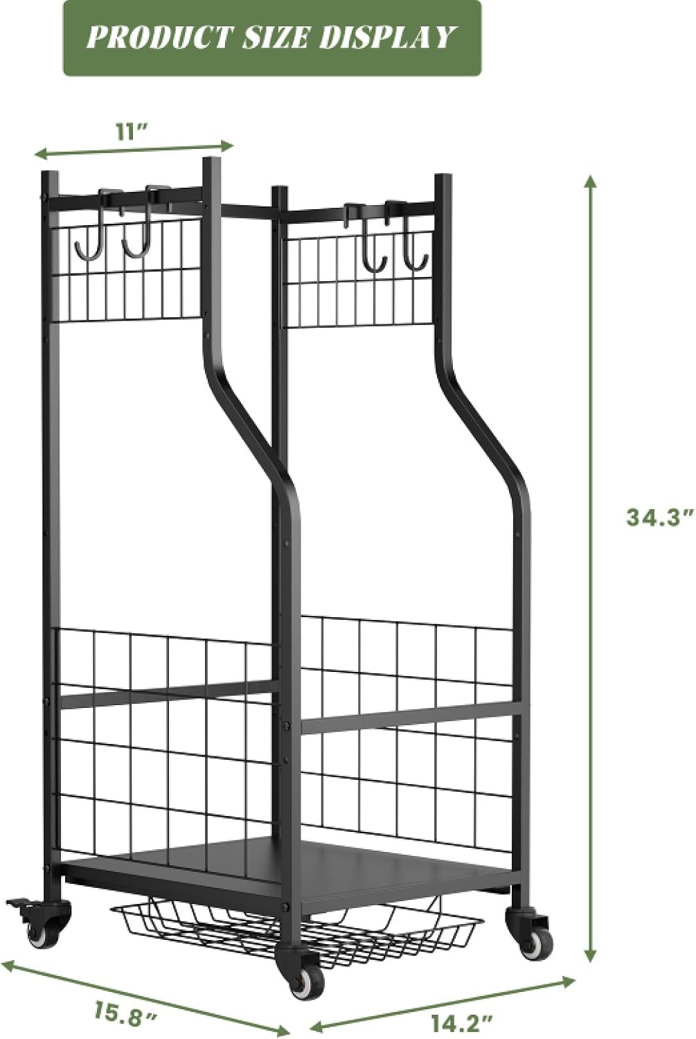 Golf Organizer for Garage, 3 Bag Golf Bag Holder Stand with Shelves & Club Rack, Multi-Functional Adjustable Golf Equipment Storage System