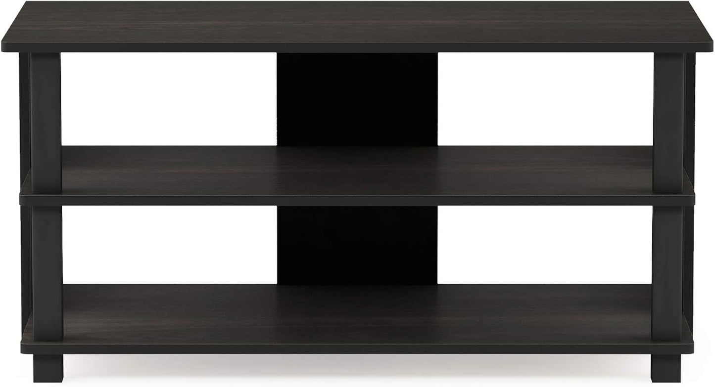 Furinno Turn-N-Tube Shoe Rack, 3-Tier Shoe Organizer, Shoe Storage with Compact Open Shelves, 15.5 x 31.5 x 15.7, for Closet Entryway, Office, Garage, Espresso/Black