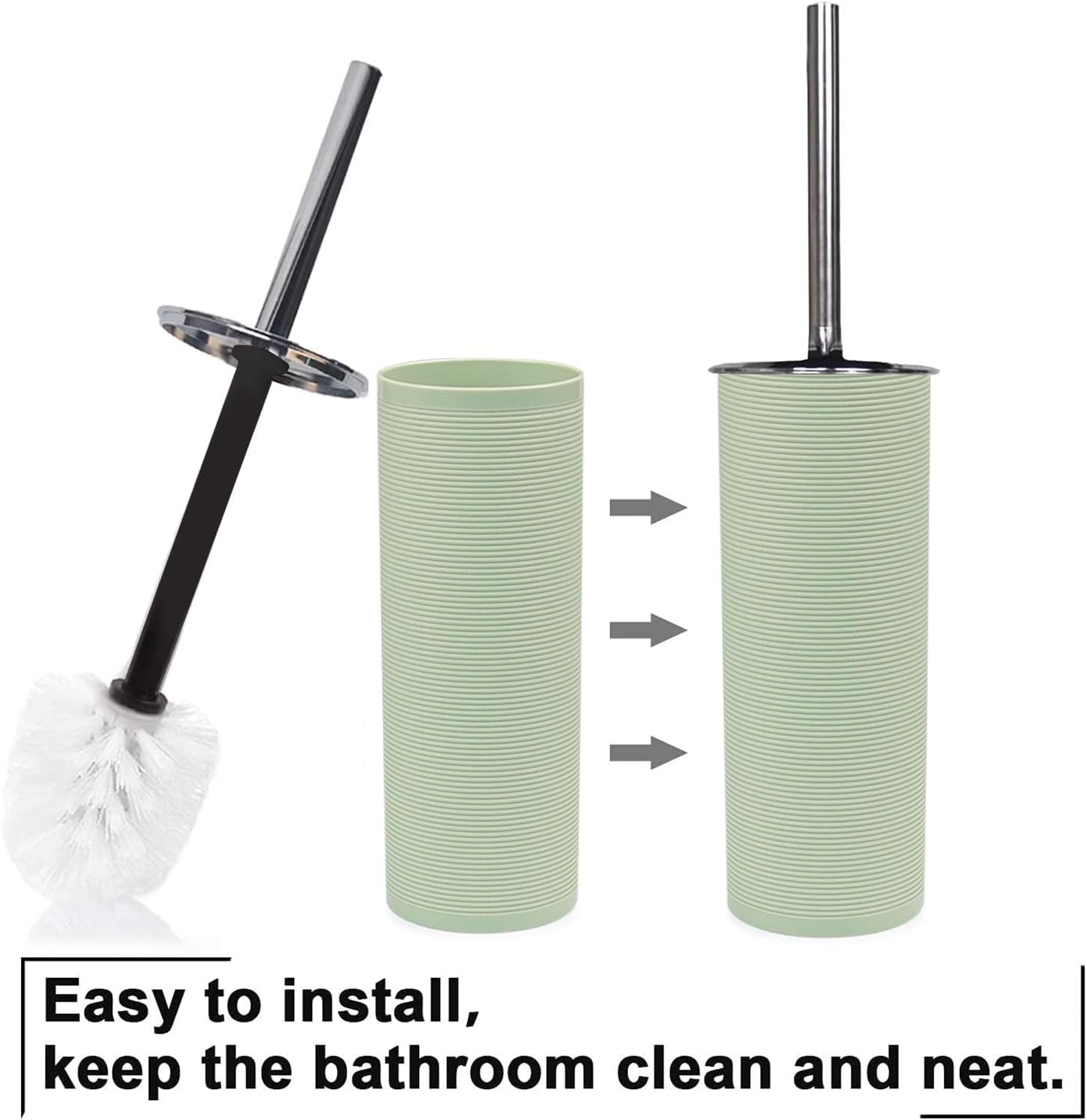 CERBIOR Bathroom Accessories Set Bath Ensemble Includes Soap Dispenser, Toothbrush Holder, Toothbrush Cup, Soap Dish for Decorative Countertop and Housewarming Gift (Apple Green)