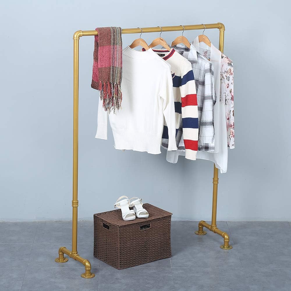 Industrial Pipe Clothing Rack 59in,Clothes Racks for Hanging Clothes,Heavy Duty Display Garment Rack