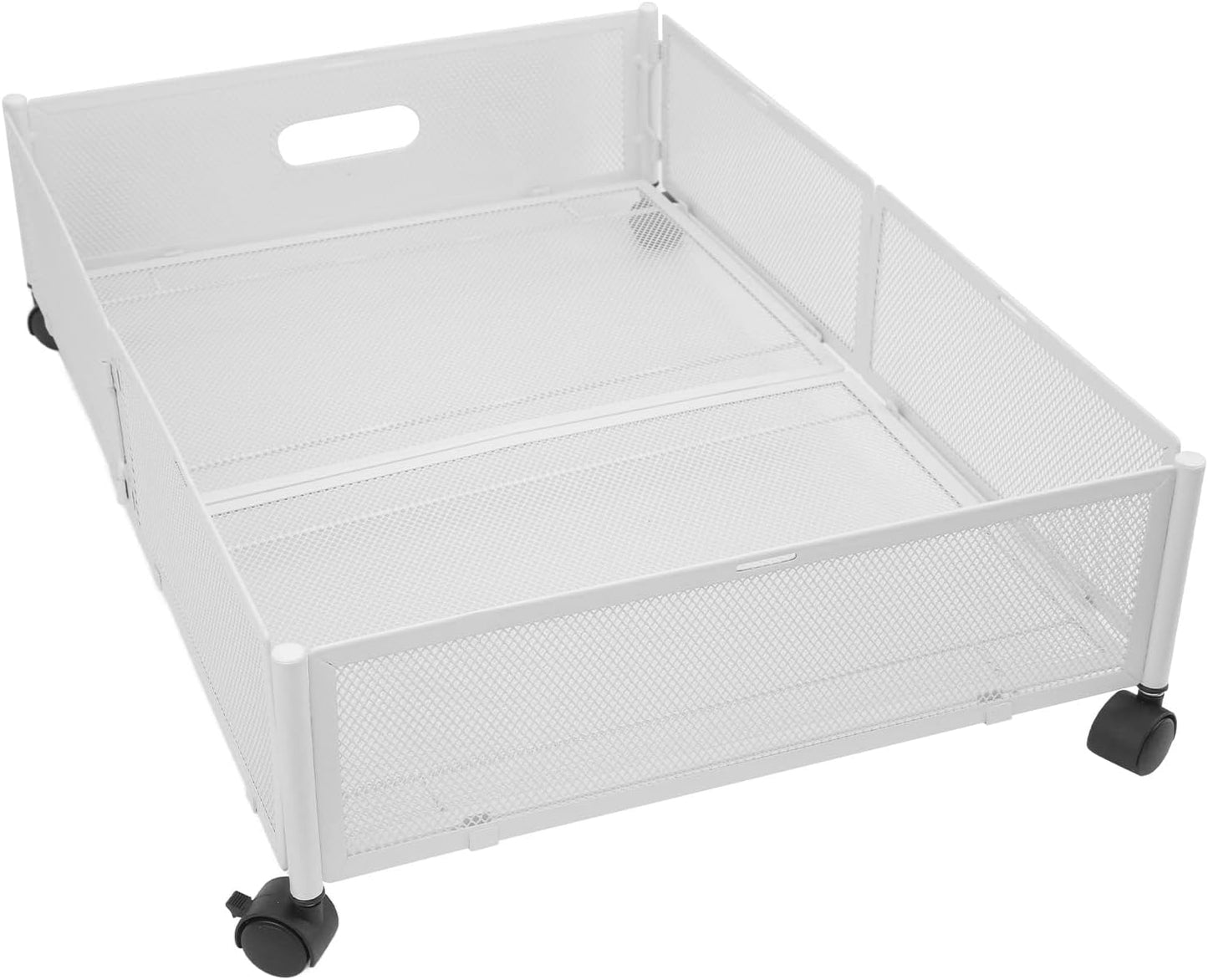 Under Bed Storage Containers with Wheels Grid Pattern Removable Type Shoe Storage Drawer Under Bed Detachable Metal for