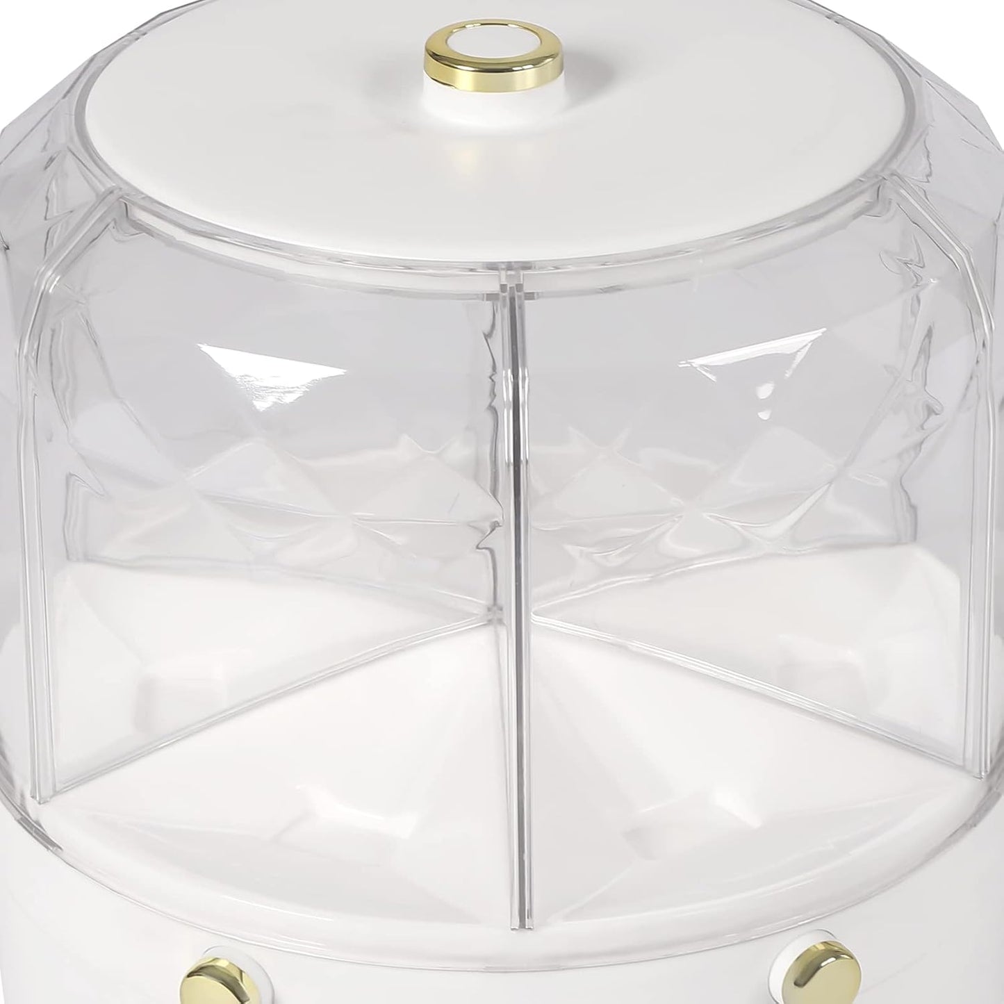 Cereal Dispenser Countertop 360° Rotating Grain Storage Container 13.2 Lbs Rice Dispenser 6 Grids Dry Food Dispenser Candy Dispensers Countertop for Small Grains, Beans, Rice