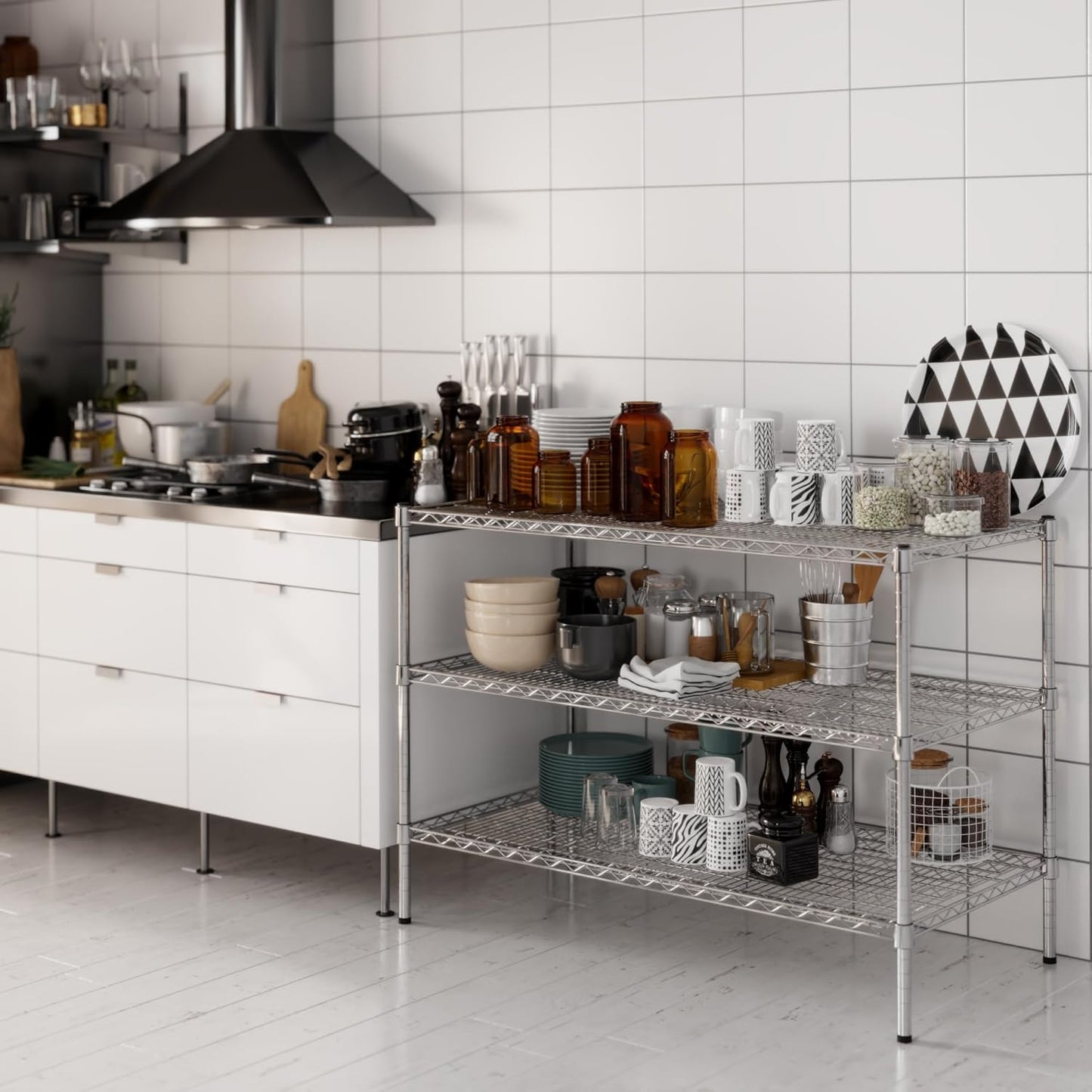 24" Deep x 48" Wide x 34" Height Wire Shelving Kit | 3-Tier | NSF Commercial Storage Rack Unit