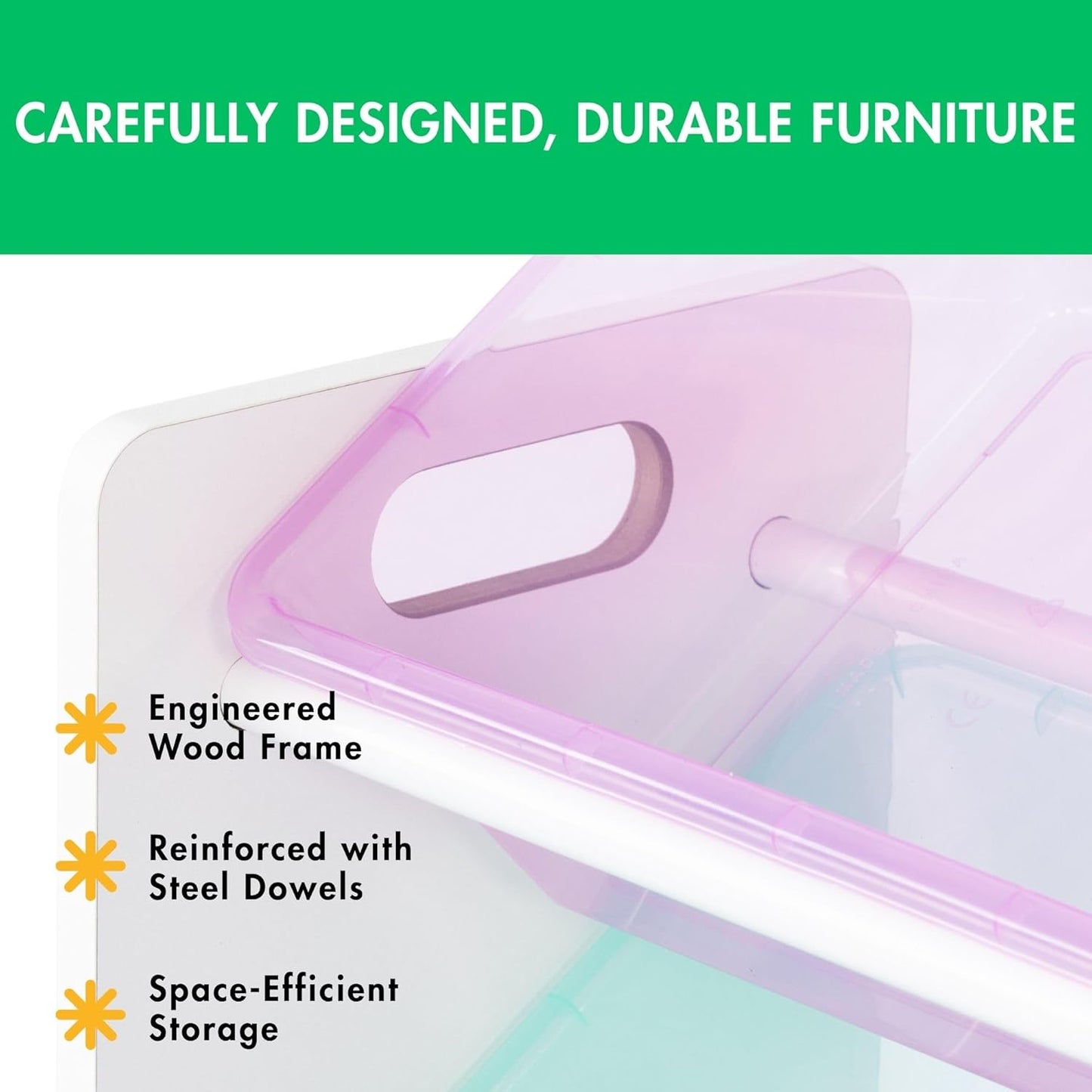 Humble Crew Supersized Toy Storage Organizer with 16 Removable Bins, Unicorn – Large Toy Storage for Toddlers Ideal for Kids' Rooms, Playrooms, and Nurseries - Modern Toy Bins for Kids