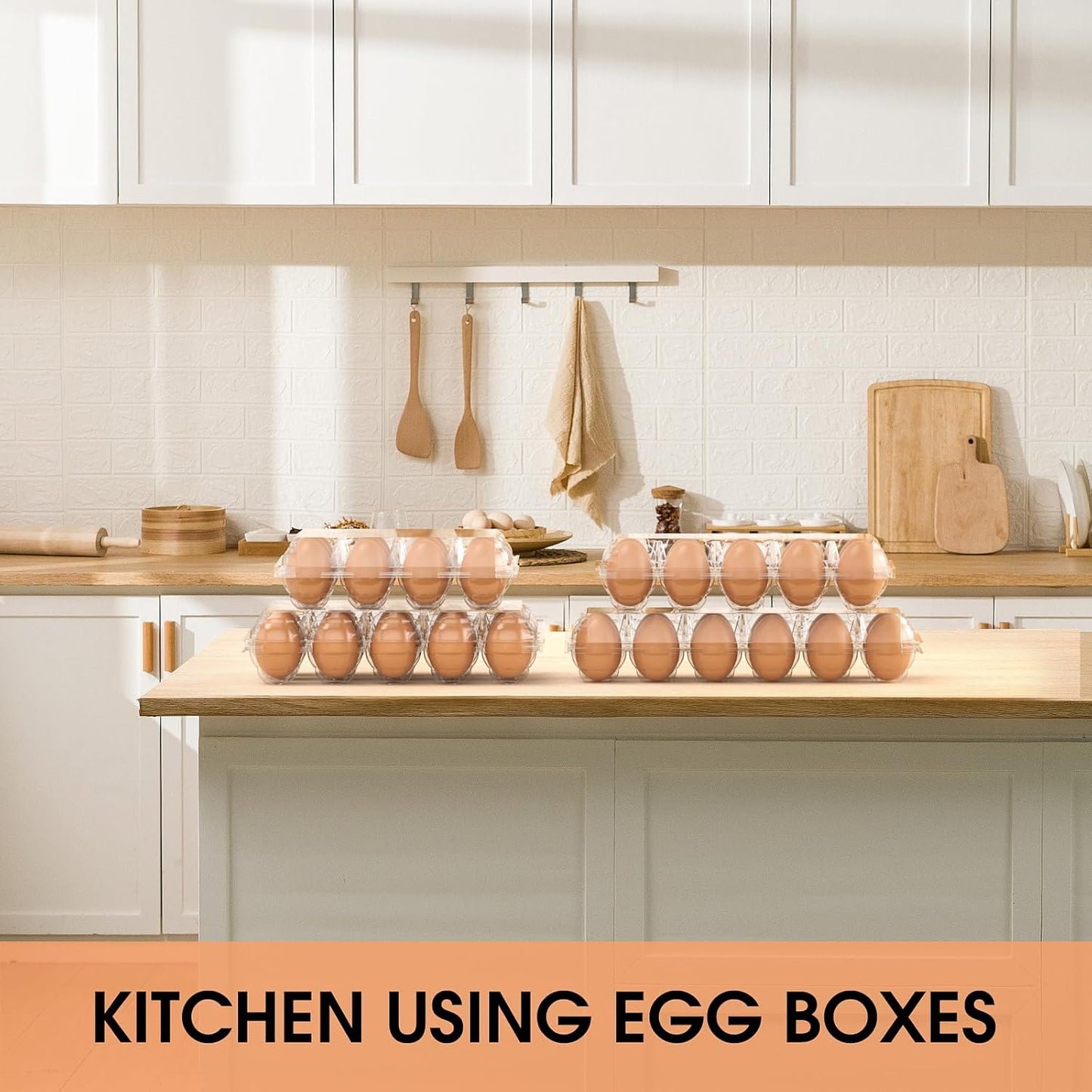 Egg Cartons Cheap Bulk 100 Pack, 1 Dozen Plastic Egg Carton for Refrigerator, Reusable Egg Container Holder for Storing, Sharing, Selling, Clear Egg Cartons for Home Ranch Farm Market-2x6 Grids