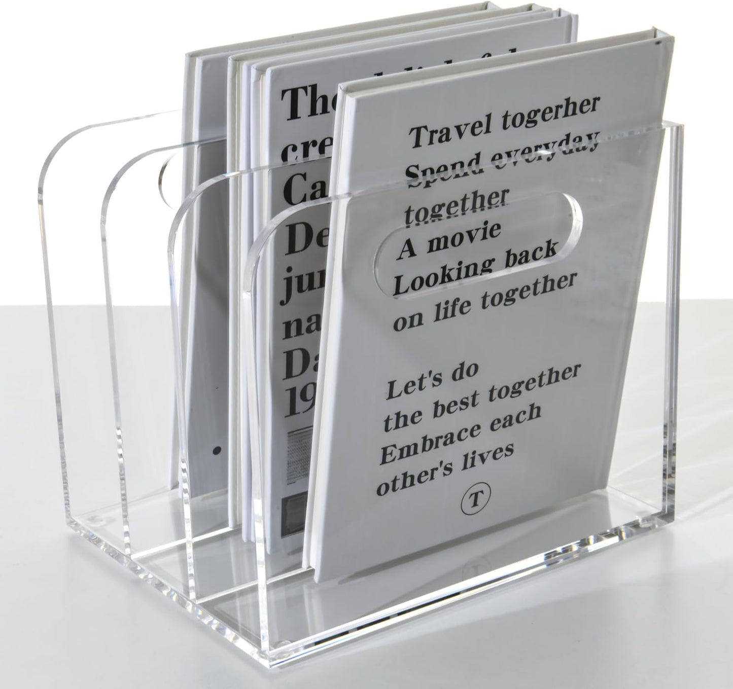 Clear Acrylic Organizers - 3 Vertical Compartments Acrylic Folder Organizer & File Organizer, Desk Document Storage Bins for Magazines, Binders - Multipurpose Home Office Desk Organizer