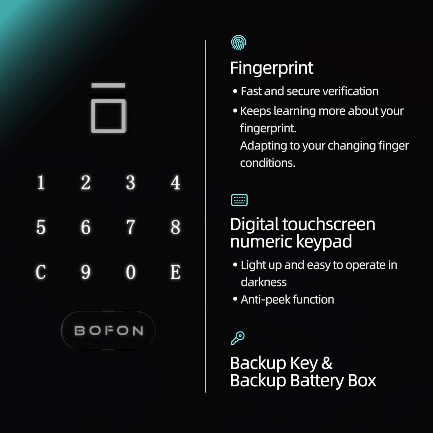 Biometric Safe Box with Key, Security Box, Fingerprint Password,Safety Boxes for Home,W-Series 1.45 Cubic
