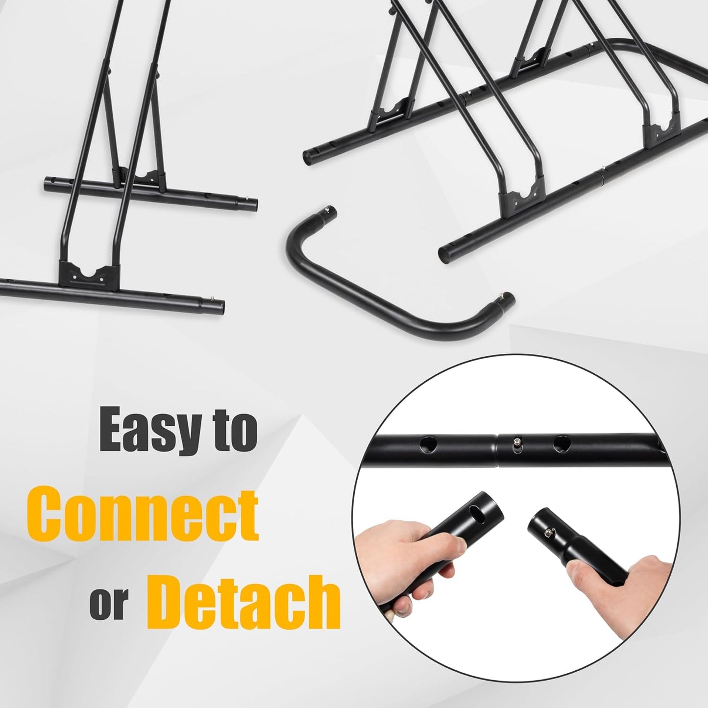 CyclingDeal Bicycle Floor Parking Rack Stand - for Mountain MTB Road Bike - Indoor Home Garage Storage - Adjustable 4 Bikes