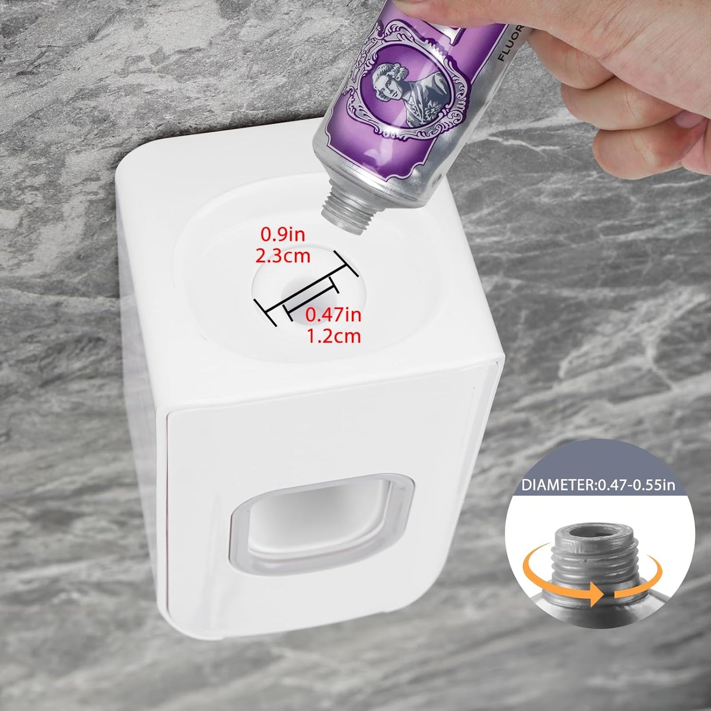 2 Slot Toothbrush Holder and Toothpaste Dispenser Wall Mounted, Automatic Toothpaste Squeezer, 2 in 1 Tooth Brush Toothpaste Organizer for Shower (White 2pack)