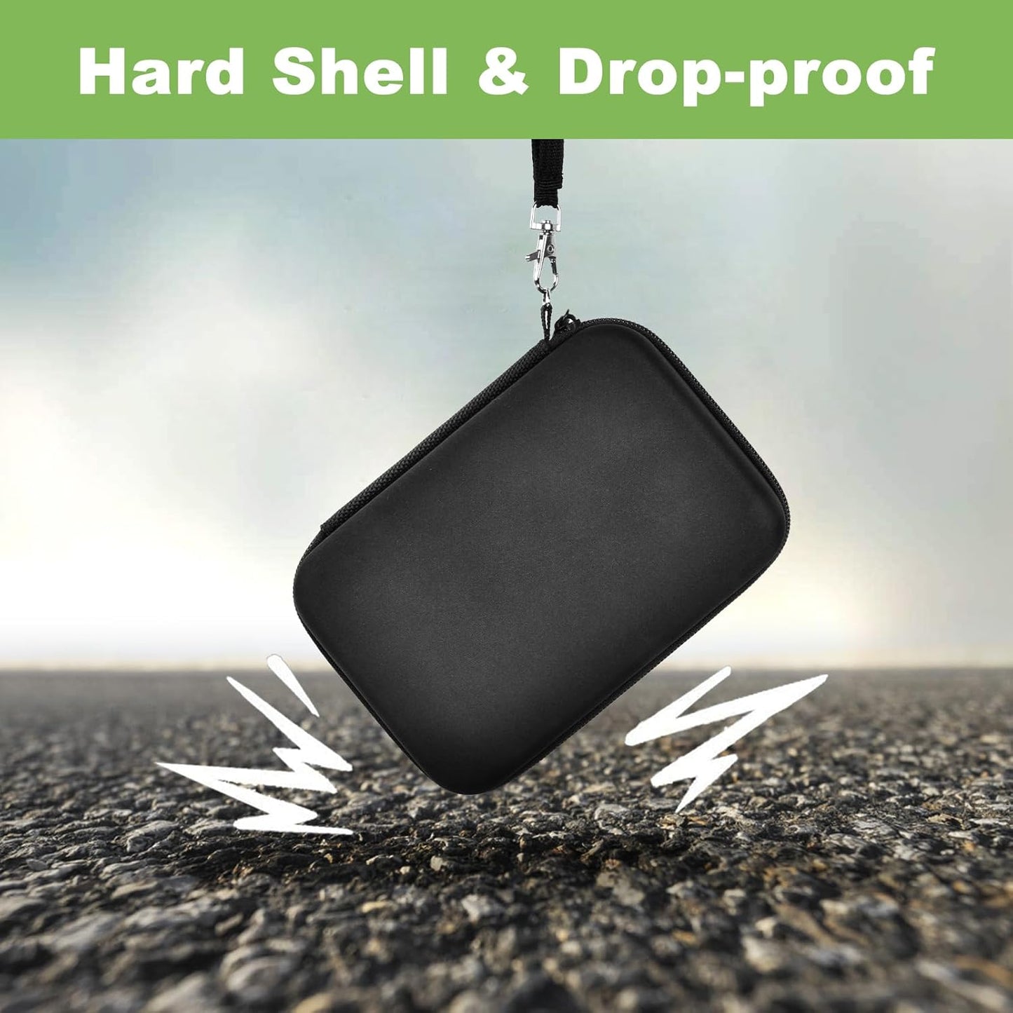 USB Flash Drive Case, SD Card/Memory Stick Pouch for SanDisk, for Samsung, for Netac, for Maspen/for SamData Thumb Drives, Hard Shell Protective Storage Organizer with Sponge- Box Only- Black