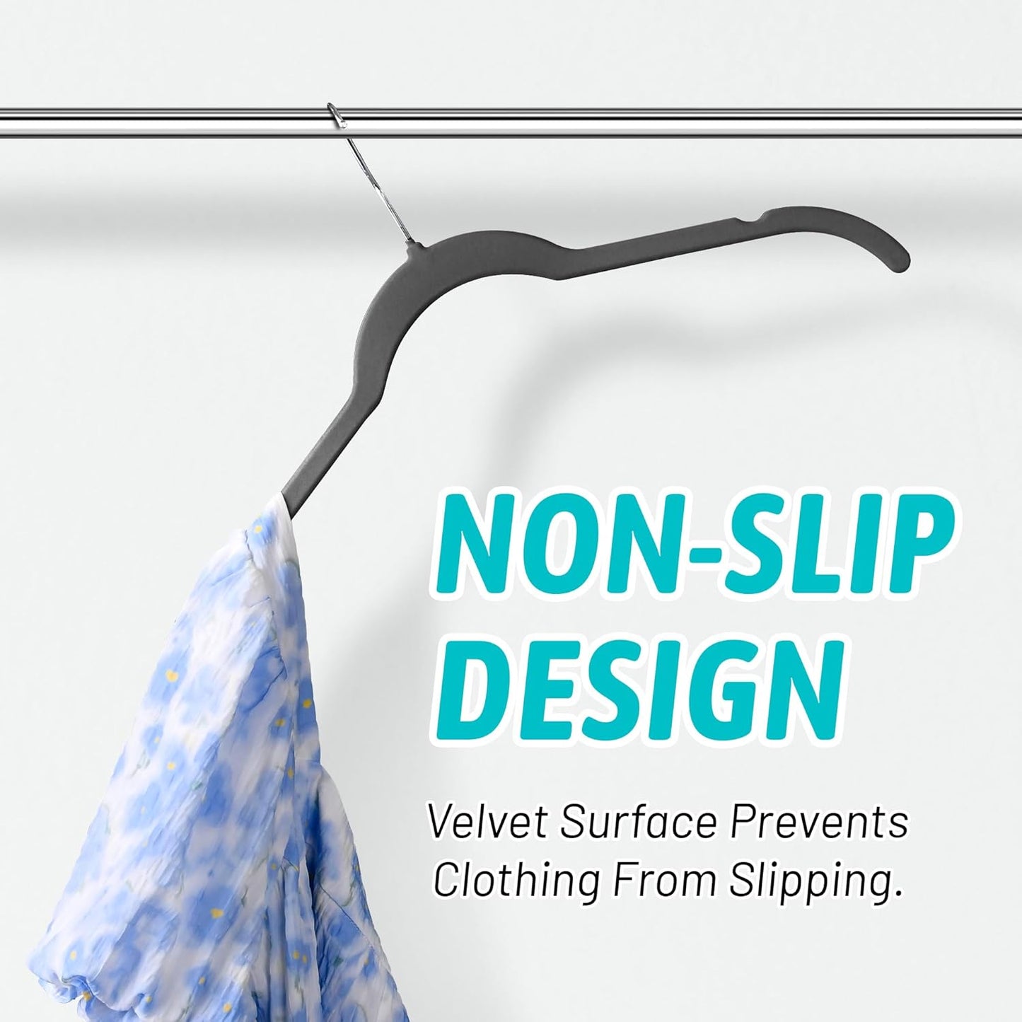 Premium Velvet Hangers 30 Pack - Space-Saving Closet Organizer for Clothes, Non-Slip Flocked Design, Ideal for Shirts and Coats (Black)