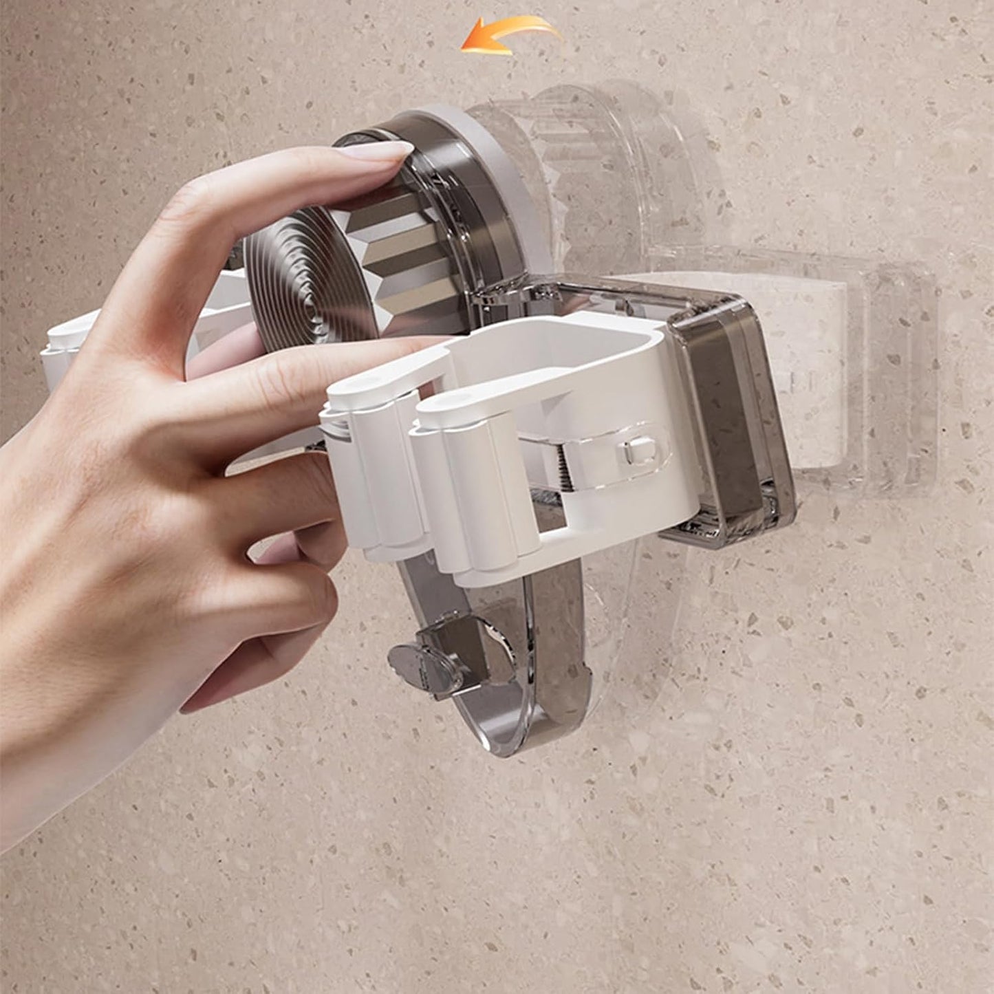 Broom Holder Mop Hanger Suction Cup Adjustable Organizers Space Saving Removable Wall Mount Rack for Bathroom Kitchen Garage Tool Holder