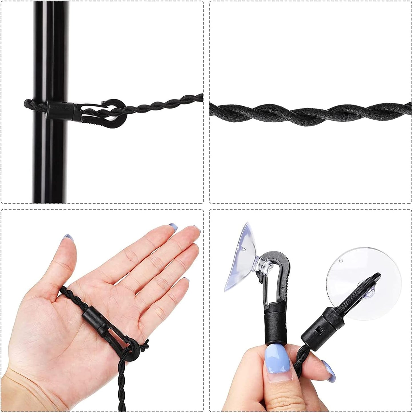 TOPINCN Retractable Portable Clothesline for Travel, 2 Pieces Travel Clothesline Portable Retractable with Suction Cups, Clothing Line Camping Accessories Clothes Drying Line