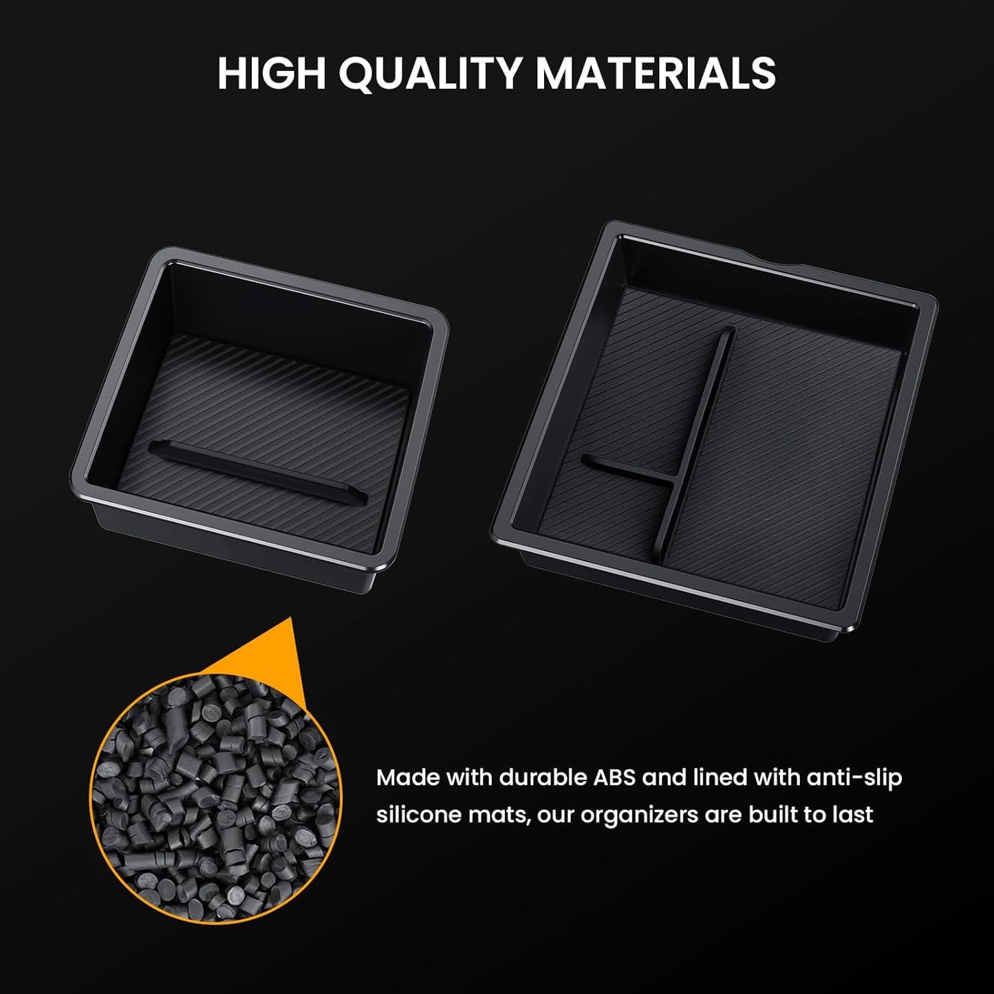 2PCS Center Console Organizer Tray for Tesla 2025 Model Y Juniper & Model 3 Highland 2025 2024, 2025 Upgrade Car Accessories with Center Console Storage Tray Armrest Hidden Storage Box
