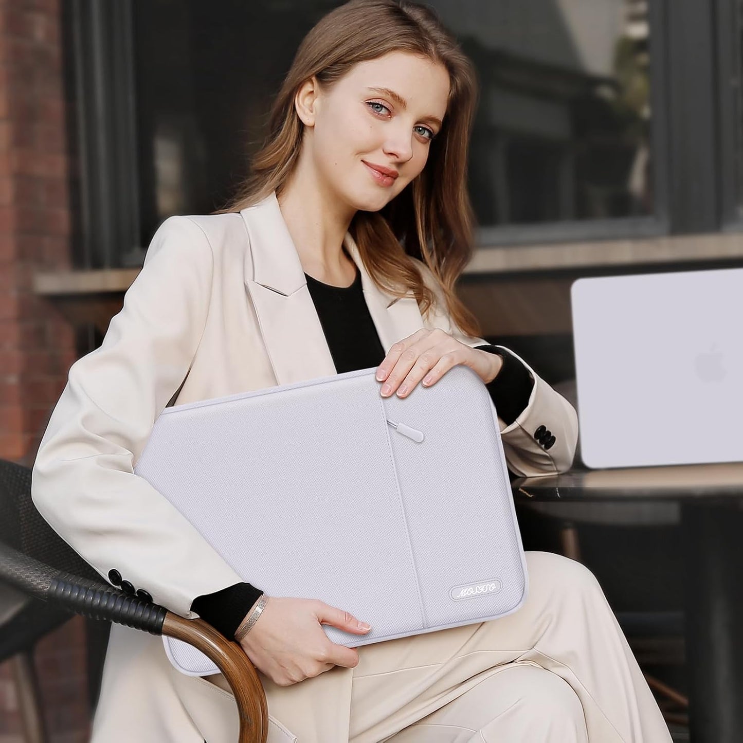 MOSISO Laptop Case 13.3 inch, 13-13.3 inch Laptop Sleeve Compatible with MacBook Air/Pro 13/Pro 14 M5 M4 M3 M2 M1, HP Dell ASUS Lenovo,Polyester Vertical Computer Sleeve Bag with Pocket, Dusty Lilac