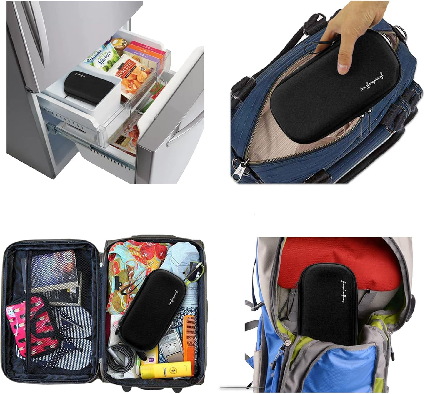 YOUSHARES Insulin Cooler Travel Case - EVA Protective Diabetic Medication Cooling Bag, Refrigerated Insulated Storage Kit for Insulin Pen and Diabetes Supplies with 3 TSA Approved Ice Packs