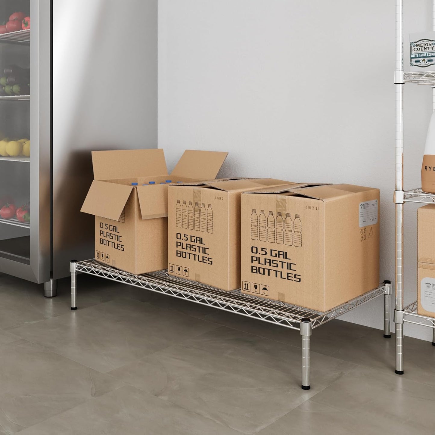 24" Deep x 48" Wide x 8" Height Wire Shelving Kit | 1-Tier | NSF Commercial Storage Rack Unit