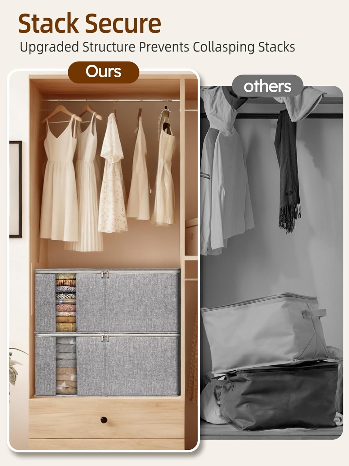 90L King Size Comforter Storage Bags with Rigid Panel,Large Blanket Storage Organizer for Closet,Bedding Sets Stackable Container with Clear Window & Smooth Zippers,Foldable Clothing Storage Bin,2Pack