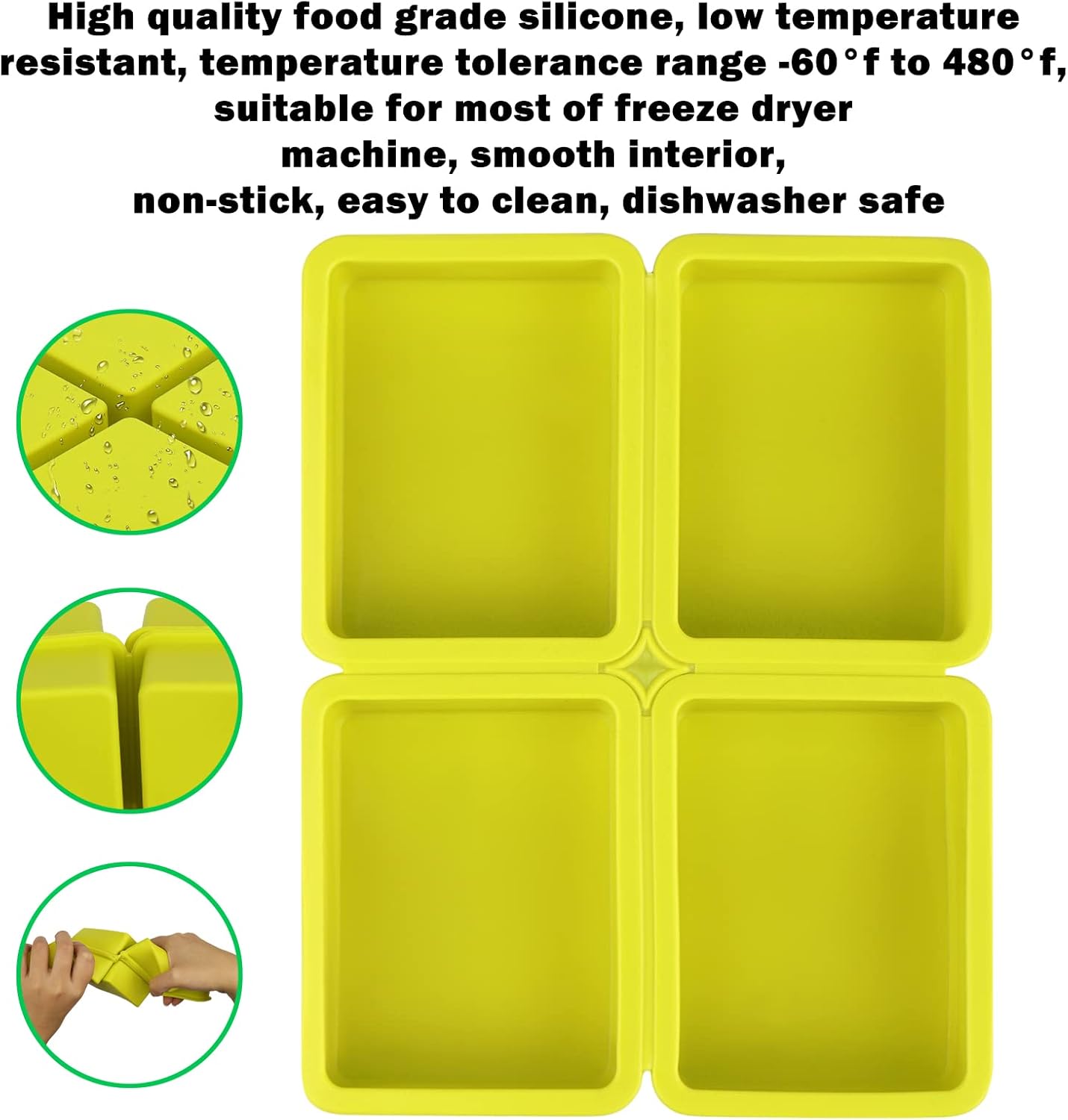 Freeze Dryer Tray Dividers Silicone - Rectangle Freeze Dryer Accessories for Dairy, Eggs, Ice Cream, Paste Food
