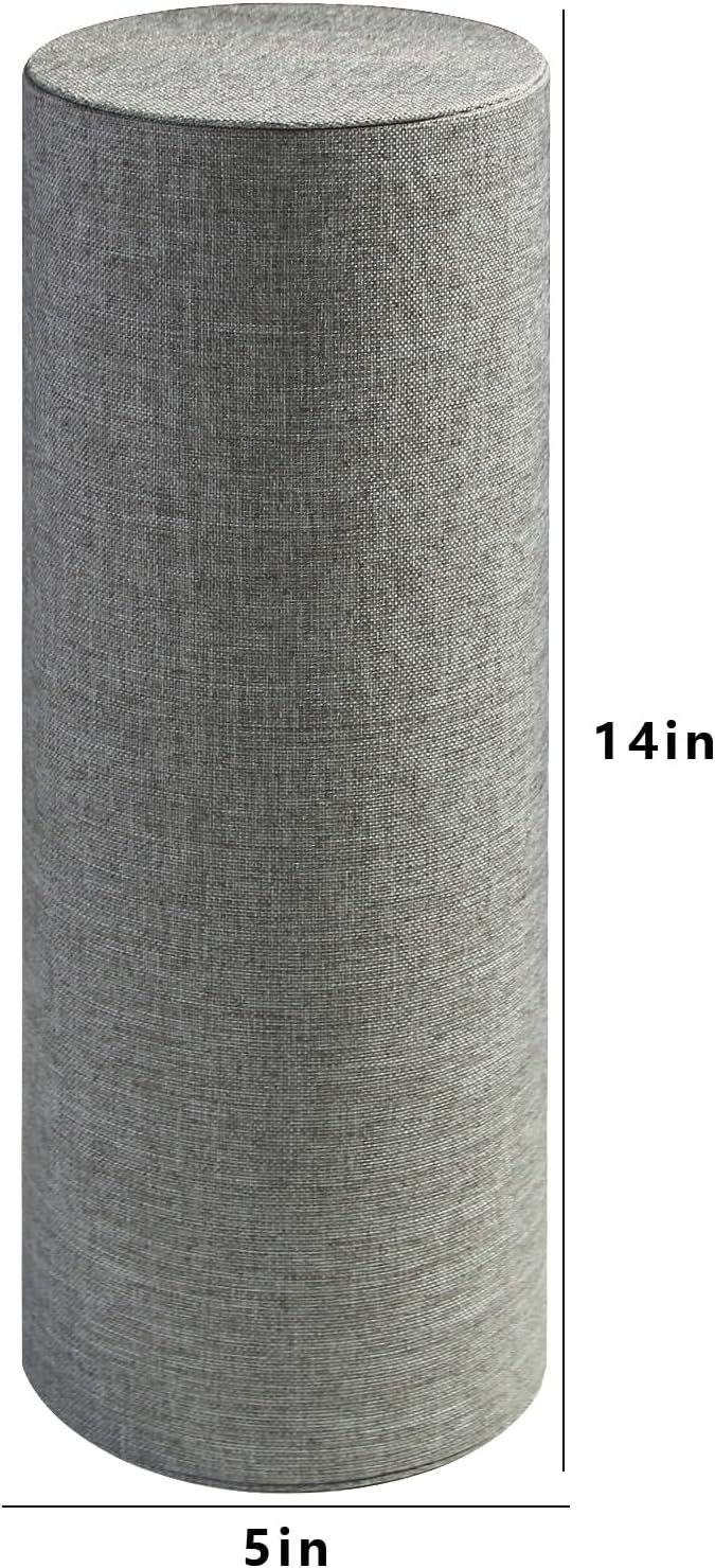 Velvet Headband Holder Organizer, Tower Hair Band Stand Display, Headbands Accessories Jewelry Storage for Girls Bedroom Desk (Gray Linen)