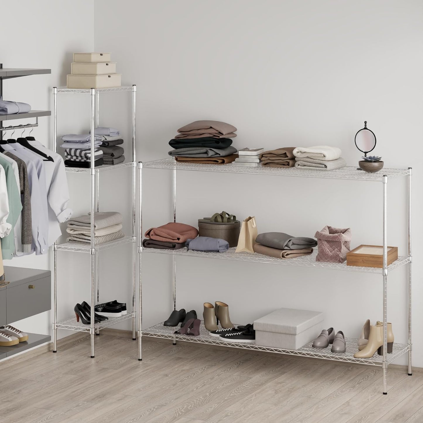 21" Deep x 72" Wide x 54" Height Wire Shelving Kit | 3-Tier | NSF Commercial Storage Rack Unit