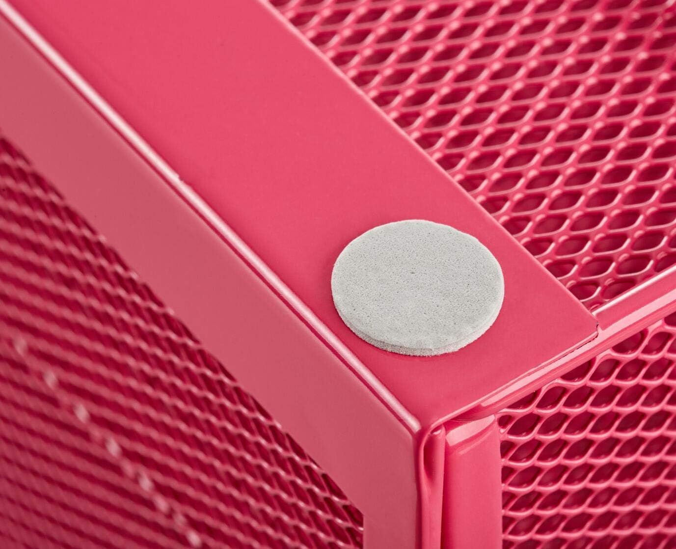 Annova Desk Organizer Wire Mesh 3 Tier Sliding Drawers Paper Sorter/Multifunctional/Premium Solid Construction for Letters, Documents, Mail, Files, Paper, Kids' Art Supplies (Pink)
