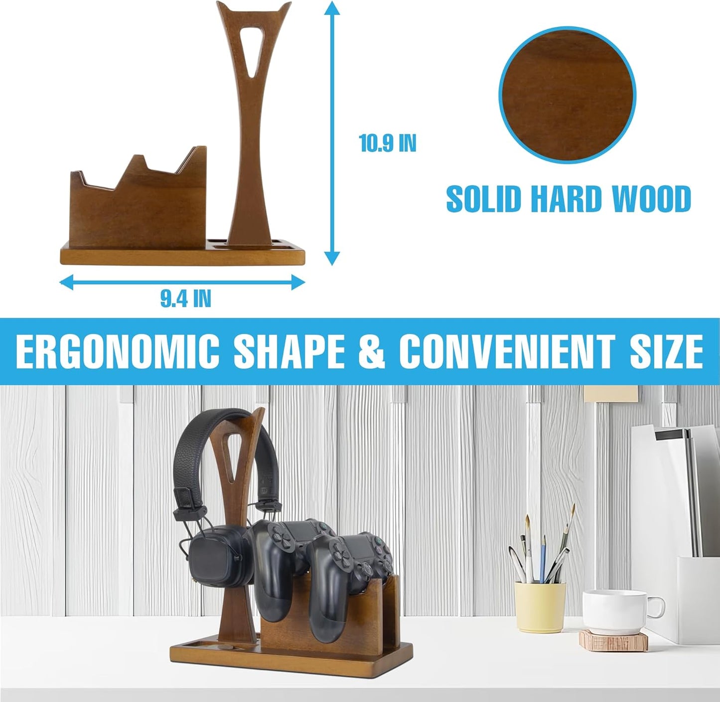 Game Controller Holder Gifts for Gamers to Organize Gaming Accessories & Headphone Holder, Unique Gamer Gifts Headset Stand Controllers Holders, Stylish Controller Stand Gaming Equipment