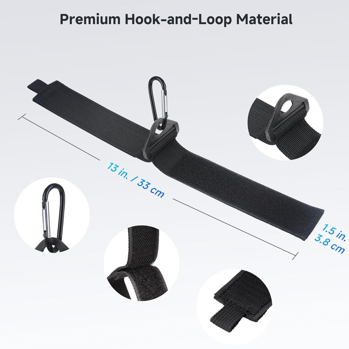 Cable Matters 5-Pack Heavy Duty Extension Cord Organizer Straps with Metal Buckle, 80 lbs Load Capacity, Extension Cord Holder with 13 x 1.5 Inch Hook-and-Loop Straps