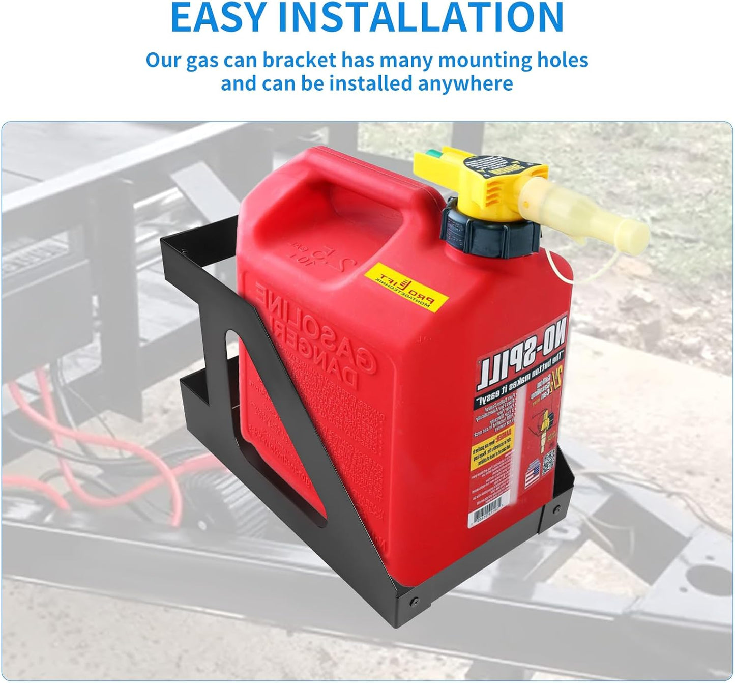 5 Gallon Gas Can Holder for Trailer Compatible with No-Spill Gas Can 5 Gallon, Fuel Jug Holder Fit for Trailers Trucks, with Anti-Theft Lock