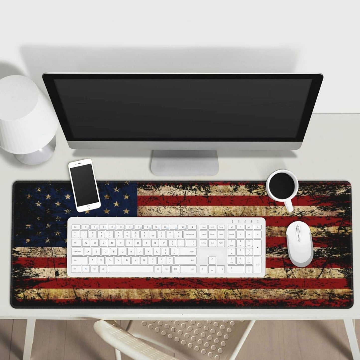 American Flag Gaming Mouse Pad, Large Mouse Pad for Desk Mat XXL XL Mousepad, Big Keyboard Pad Office Desk Accessories Decor