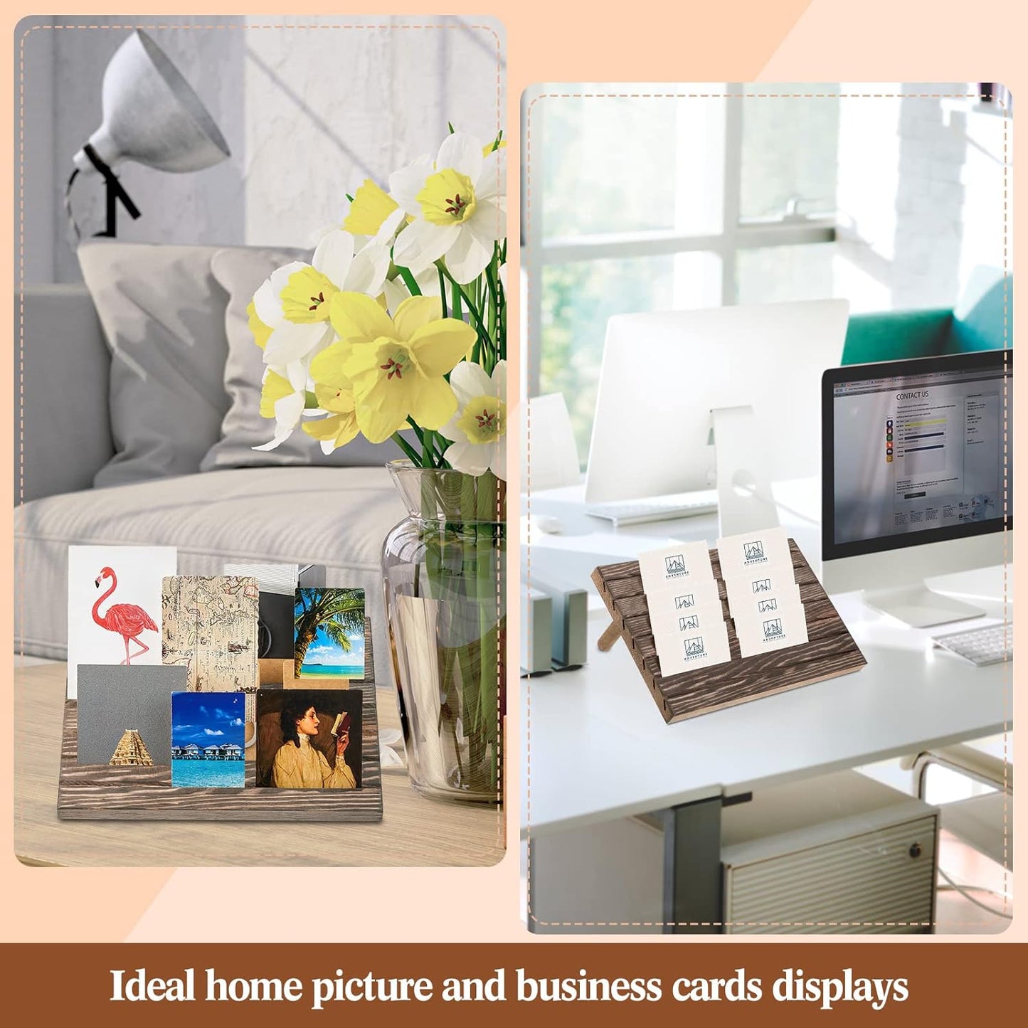 Blulu 31 Pack Wooden Earring Display Stand 7 Slots jewelry Display Holder with Earring Card for Selling Vendors Retail Show