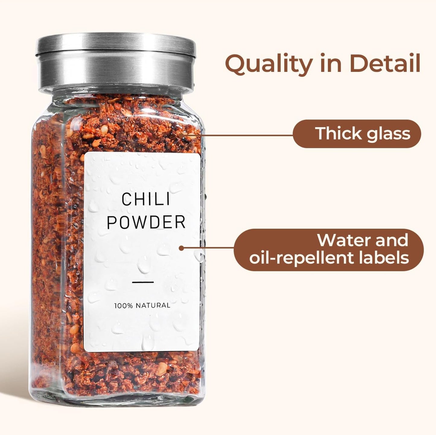 ComSaf Spice Jars with Shaker lids Adjustable, 4oz 24PCS,45 Labels, Comdiment Jars Set, Empty Spice Containers and Square Ingredient Bottles for Kitchen and Seasoning, Bulk Salt and Pepper Shaker Set