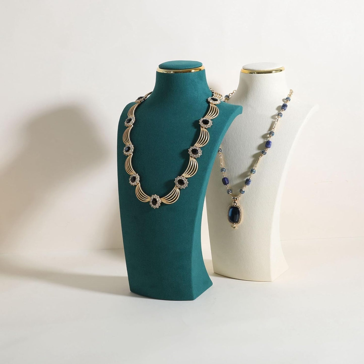 velvet necklace display stand, necklace display holder for selling, bust jewelry display, necklace mannequin display stand【Green-Large】