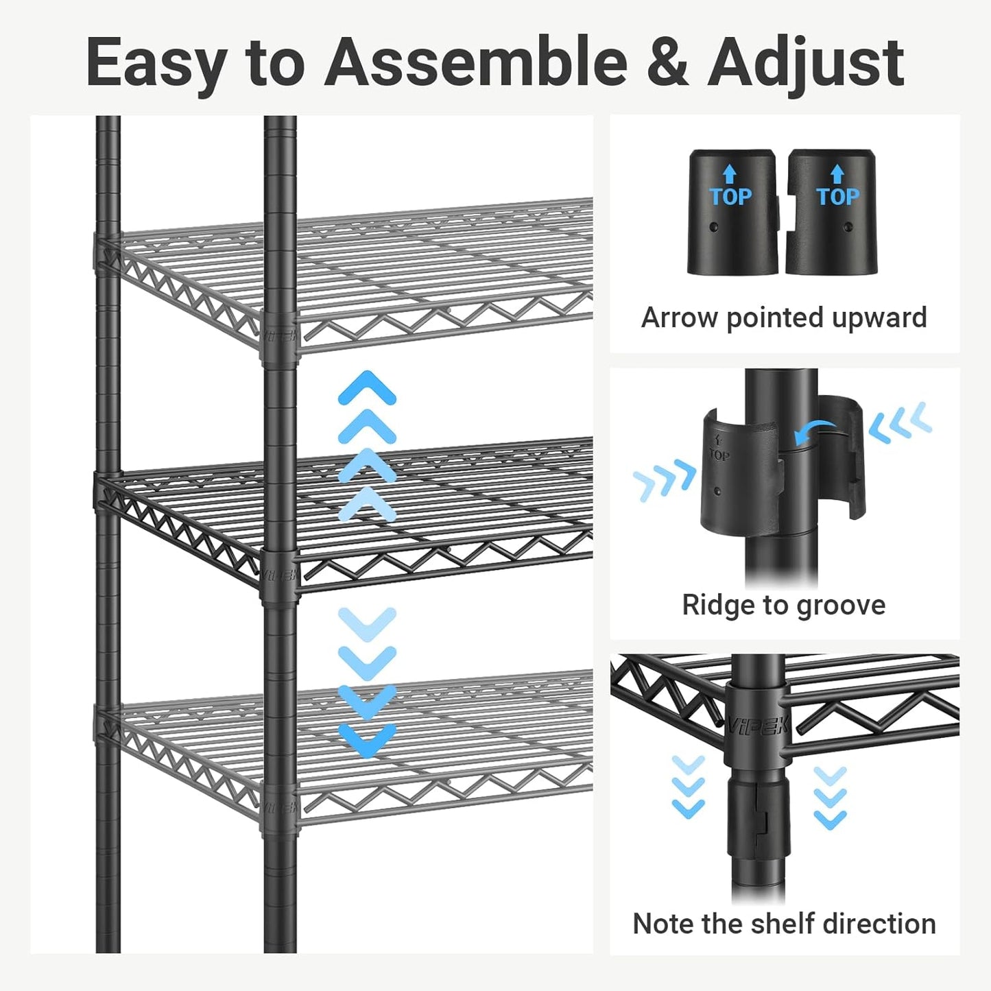 VIPEK V4 Garment Rack for Hanging Clothes, Portable Wardrobe Freestanding Closet Organizer, Heavy Duty Clothes Rack Metal Clothing Rack with 3 Hanging Rods & 2 Side Hooks, Max Load 810lbs, White